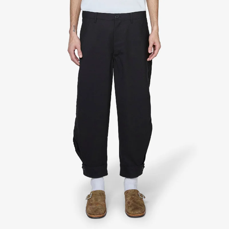 Designer jogger pants for upscale street style -Button Cuff Pants Black