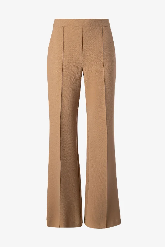 Stretch corduroy pants for cozy fall fashion -Pintuck wide leg pant