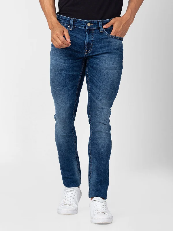 Blue Jeans for Everyday Wear -Spykar Men Vintage Blue Cotton Slim Fit Narrow Length Jeans (Skinny)