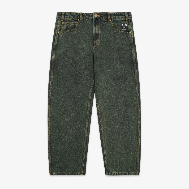 Stretch twill pants for flexible office comfort -Lock Denim Jeans Washed Ivy