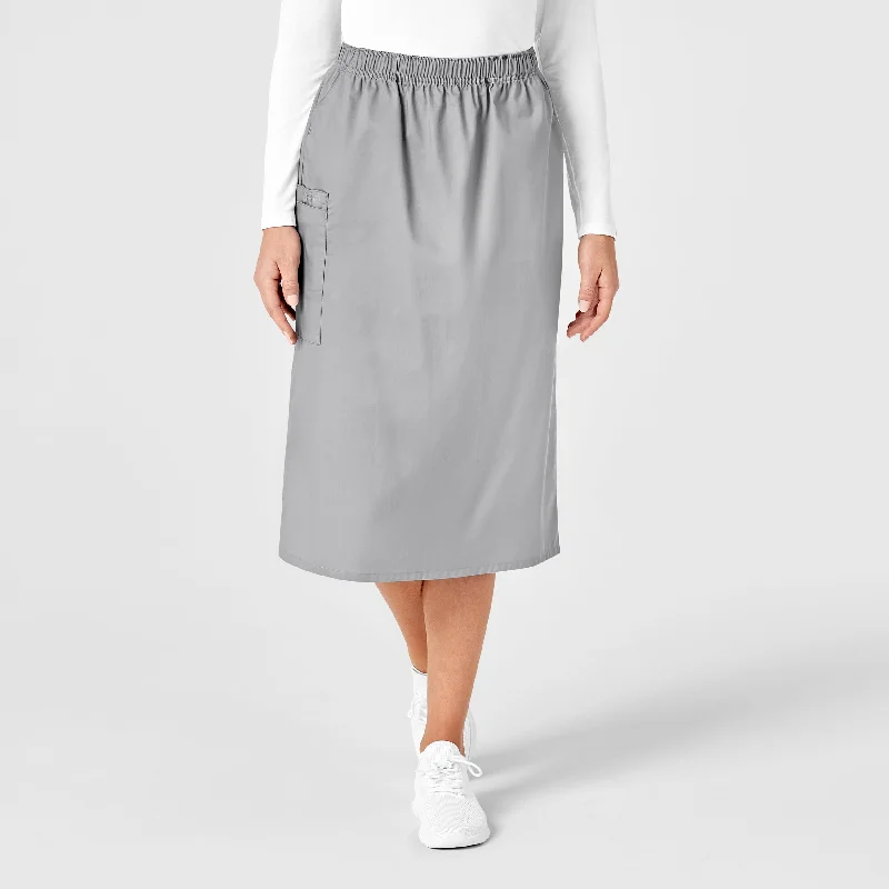 Luxury maxi skirts for dramatic flair -WonderWORK Women's Pull On Cargo Scrub Skirt - Grey