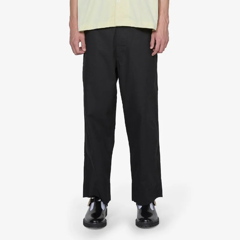 Relaxed fit pants for laid-back comfort wear -MHL. Painters Trouser Black