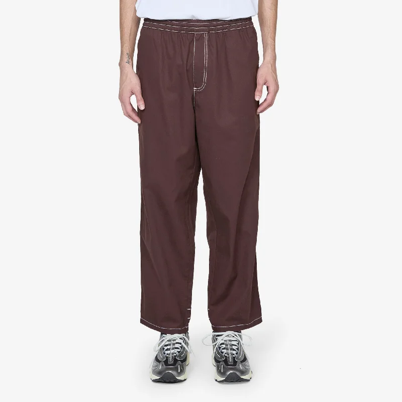 Stylish leather pants for edgy night looks -Surf Contrast Pant Chocolate | White