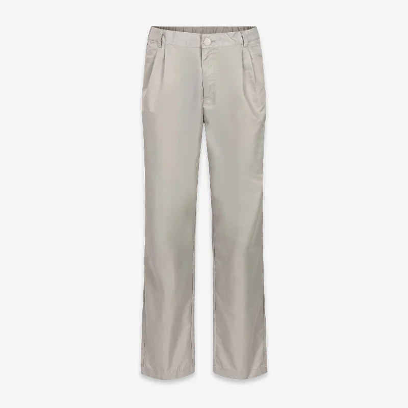 Breathable linen pants for hot summer days -Tapered Trousers Grey Nylon