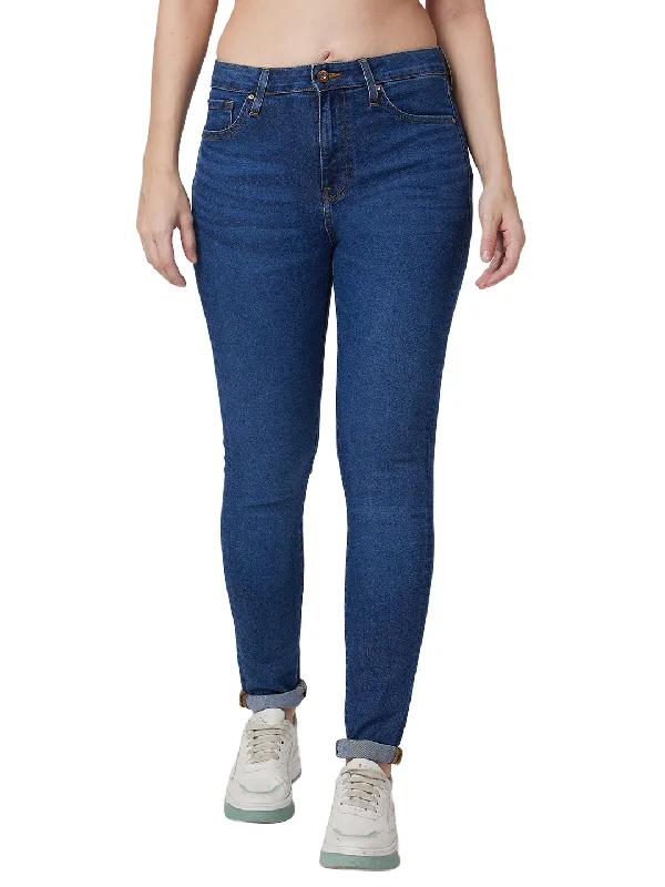 Weekend Jeans for Lazy -Spykar High Rise  Skinny Fit Blue Jeans For Women