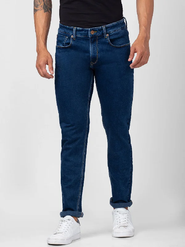 Faded Jeans for Laid-back -Spykar Men Indigo Blue Cotton Comfort Fit Straight Length Jeans (Ricardo)