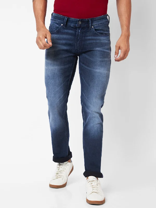 Cargo Jeans for Utility -Spykar Men Heavy Fade Clean Look Cotton Jeans