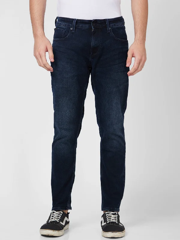 Fashion Jeans for Trendsetter -Spykar Low Rise Slim Fit Narrow Length Blue Jeans For Men