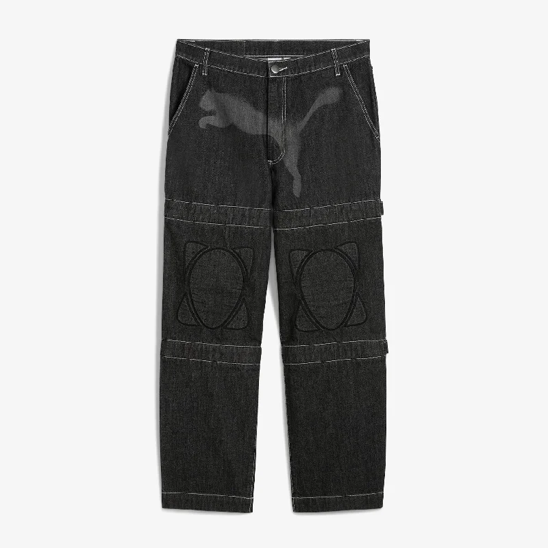 Pleated trousers pants for sophisticated gentleman charm -A$AP Rocky x Knee Pad Pants PUMA Black | Denim