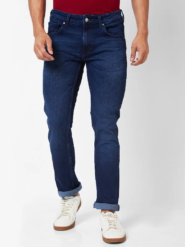 Organic Jeans for Natural -Spykar Mid-Rise Regular Fit Blue Jeans For Men