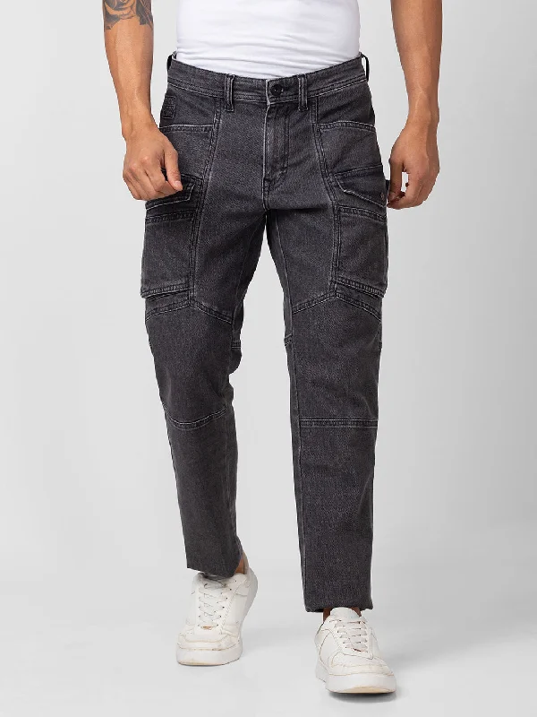 Anniversary Jeans for Special -Spykar Men Charcoal Black Cotton Comfort Fit Narrow Length Jeans (Trooper)