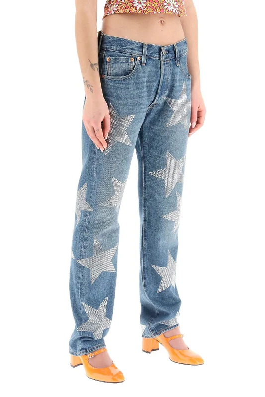 Office Jeans for Professional -rhinestone star' jeans x levis