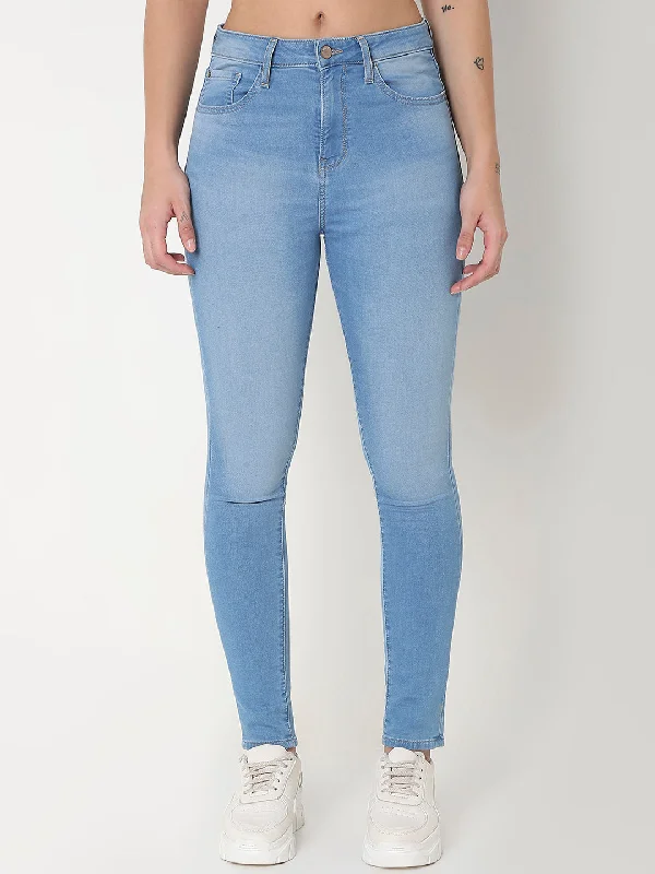 Stonewashed Jeans for Softness -Spykar Women Super Skinny Ankle Leangth Jeans