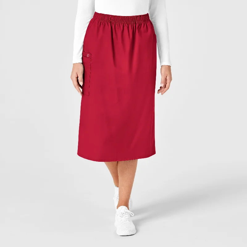 Casual linen skirts for breezy days -WonderWORK Women's Pull On Cargo Scrub Skirt - Red