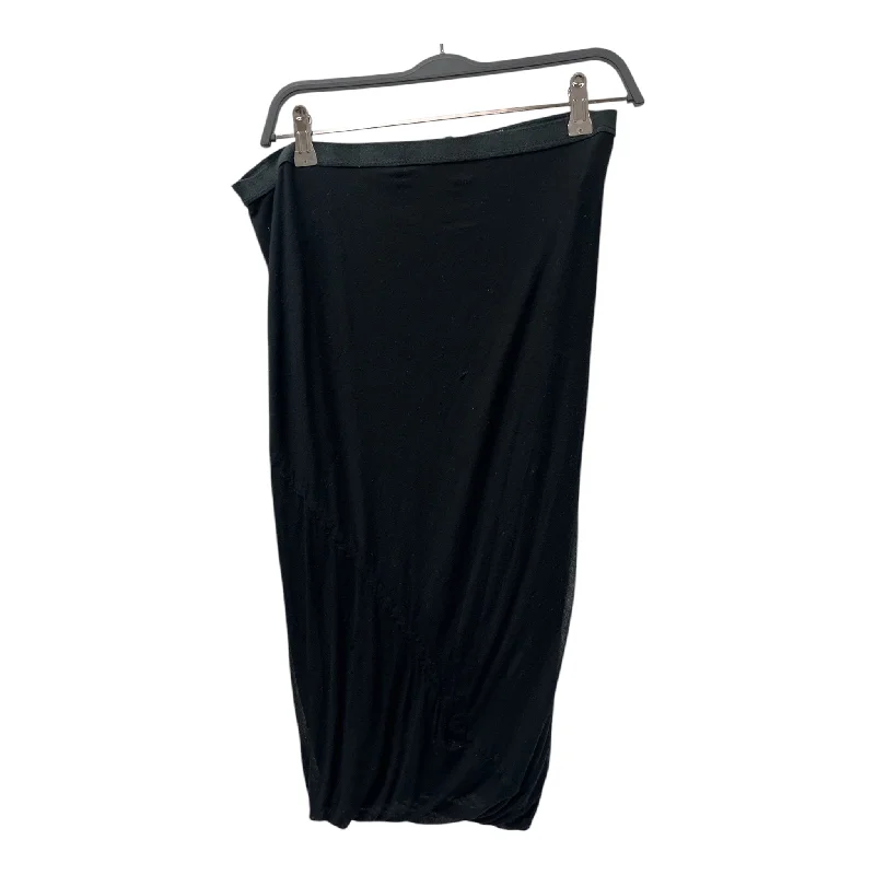 Cute mini skirts for fun party nights -Rick Owens Lilies/Bottoms/6/Cotton/BLK/LONG SKIRT ELASTIC AT BOTTOM