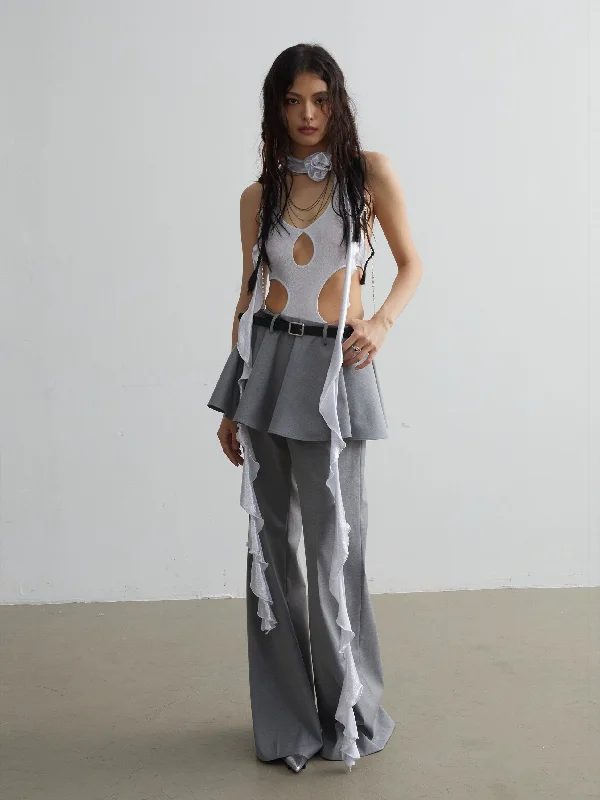 Ruffled maxi skirts for boho summer flair -Elegant Skirt Pants Set