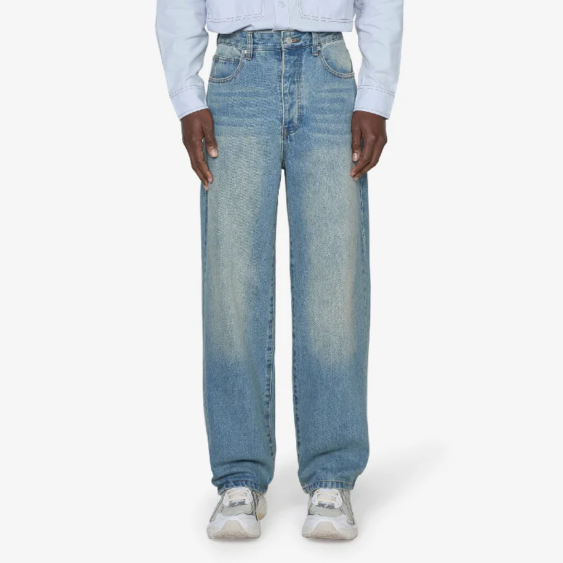 Adjustable waist pants for custom fit ease -Q3 Walé Jeans Dirty Wash