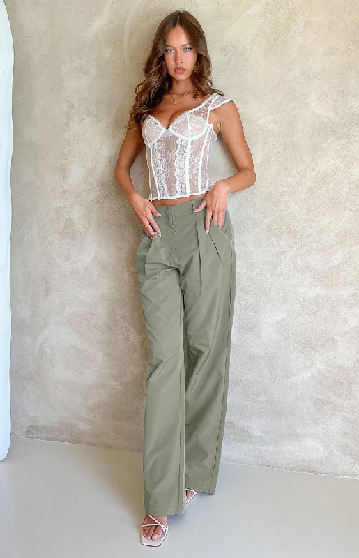 Stylish leather pants for edgy night looks -Marlow Khaki Pants