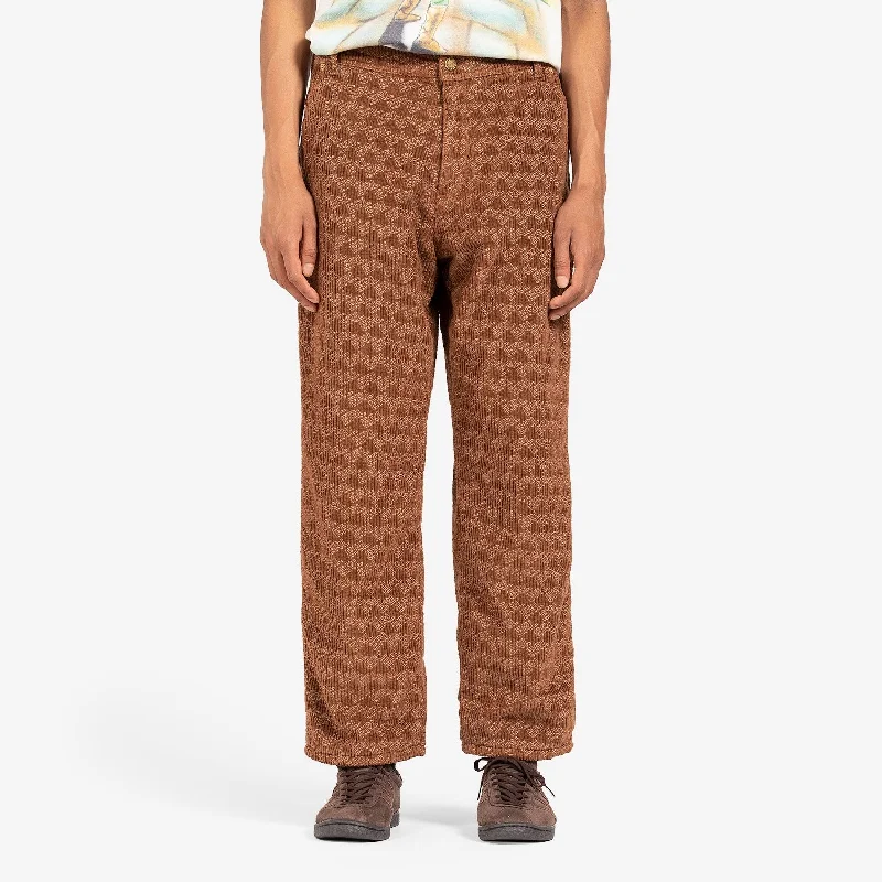 Breathable chino pants for warm climate comfort -Corduroy Embossed Pant Woven Brown