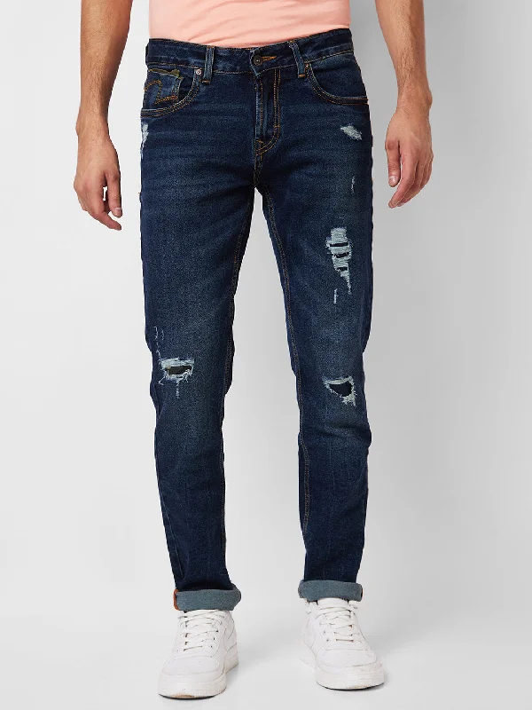 Valentine's Day Jeans for Romantic -Spykar Low Rise Skinny Fit Blue Jeans For Men