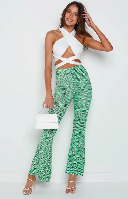 Casual twill pants for easygoing daily outfits -Nessa Green Pants