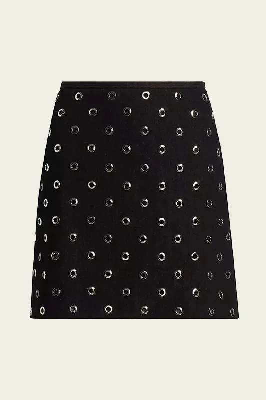 Bold skirts with vibrant tropical prints -Blaire Skirt in Washed Black/Silver