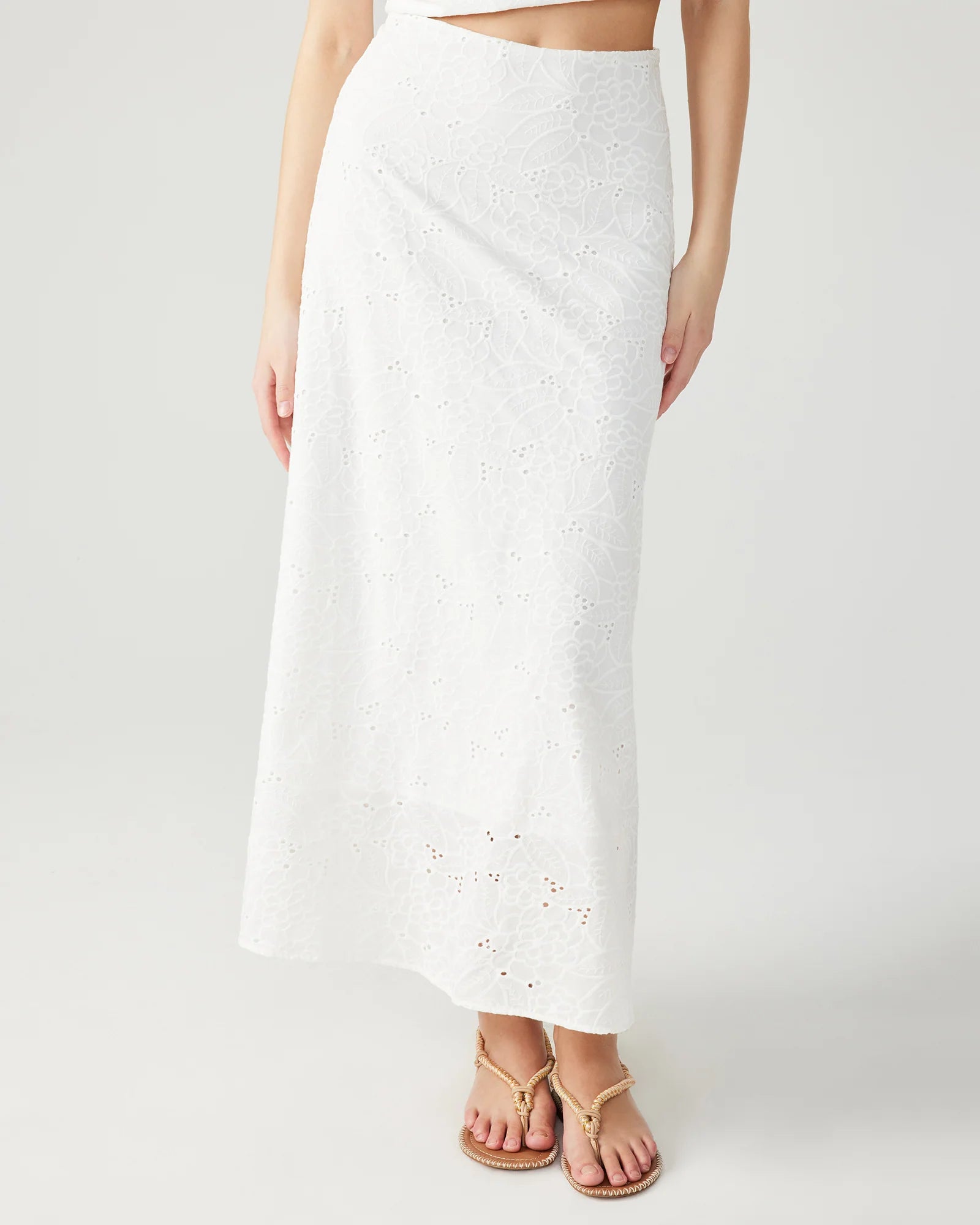 Stretchy skirts for all-body inclusivity -"GENTLE SPIRIT" EYELIT SKIRT