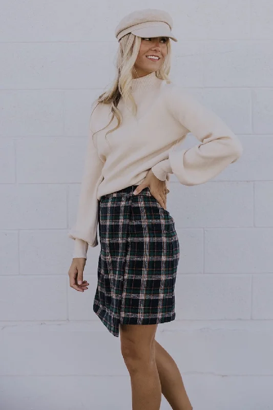 Stretchy skirts for all-day wear comfort -Face The Music Plaid Mini Skirt