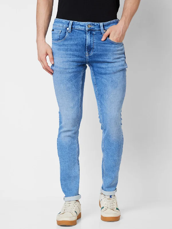 Shorts Jeans for Hot Days -Spykar Low Rise Slim Fit Blue Jeans For Men