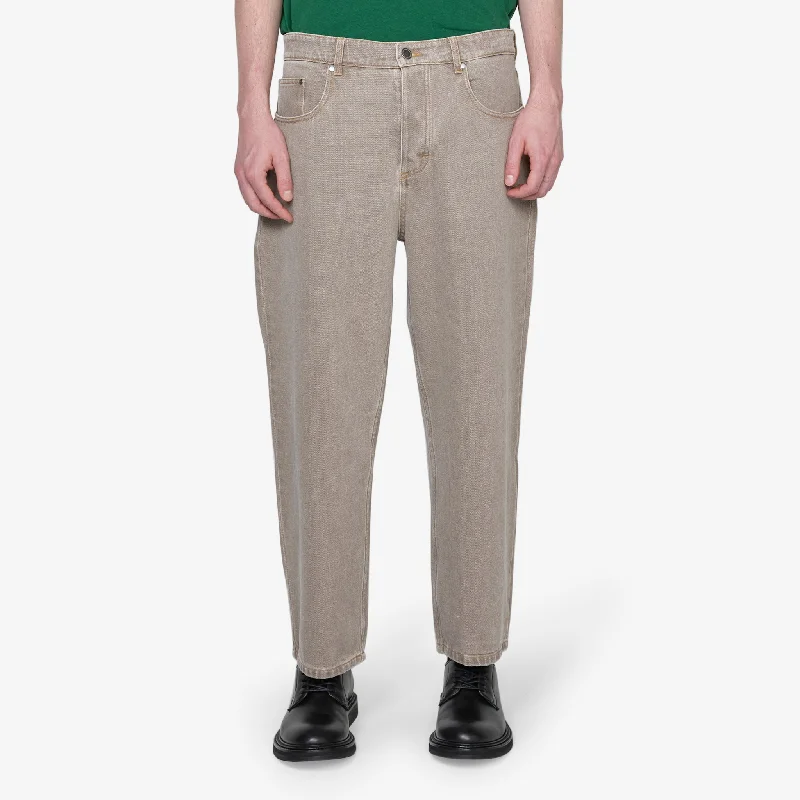 Tailored wool pants for sharp winter dressing -Terek Jeans Taupe Denim