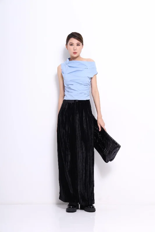 High-rise flare pants for vintage chic appeal -Serena Velvet Lux Pants