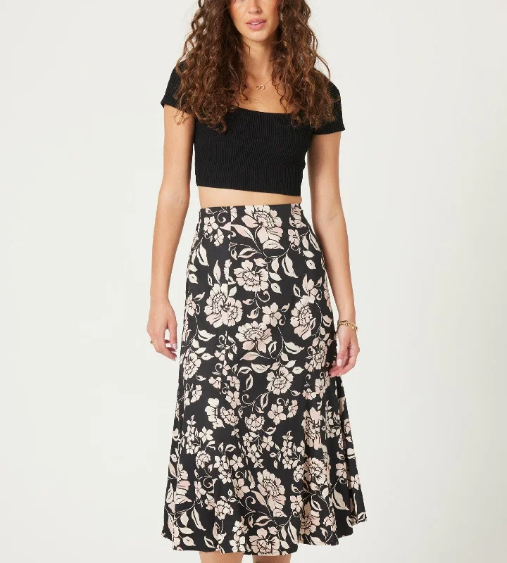 Classic black skirts for versatile outfit pairing -LA SALLE MIDI SKIRT