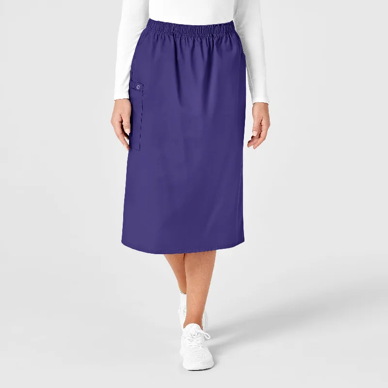 Soft skirts with plush cotton lining -WonderWORK Women's Pull On Cargo Scrub Skirt - Grape