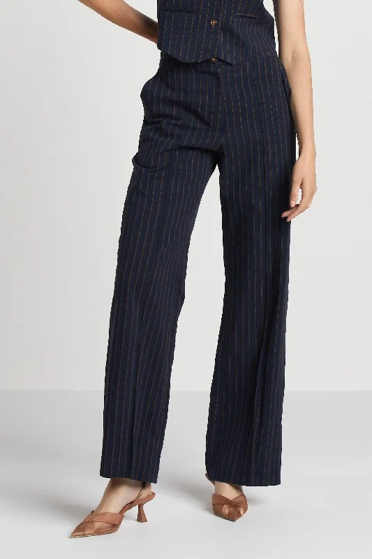 Stylish flare pants for retro party looks -Preston Straight Leg Stretch Trouser w/ Pin Tuck