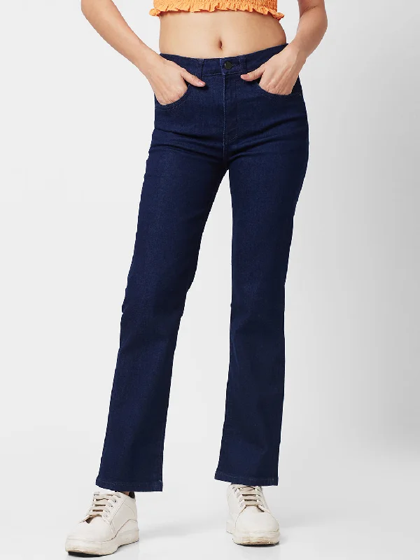 Office Jeans for Professional -Spykar Women Straight Fit Stretchable Jeans