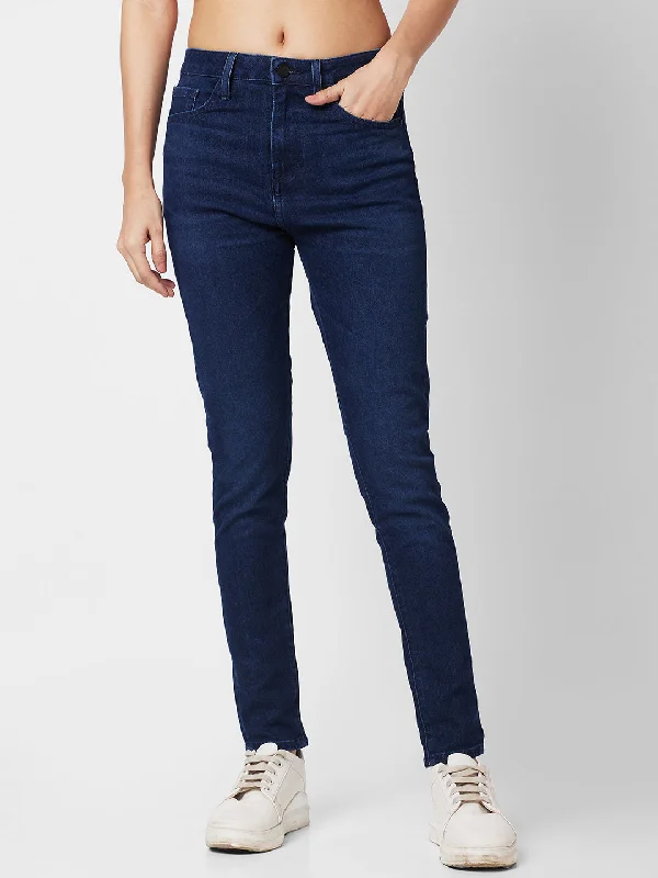 Denim Jeans for Durability -Spykar Women Slim Fit High-Rise Stretchable Jeans