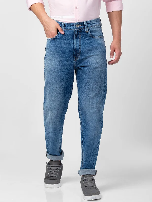 Holiday Jeans for Festive -Spykar Men Mid Blue Cotton Loose Fit Regular Length Jeans (Renato )