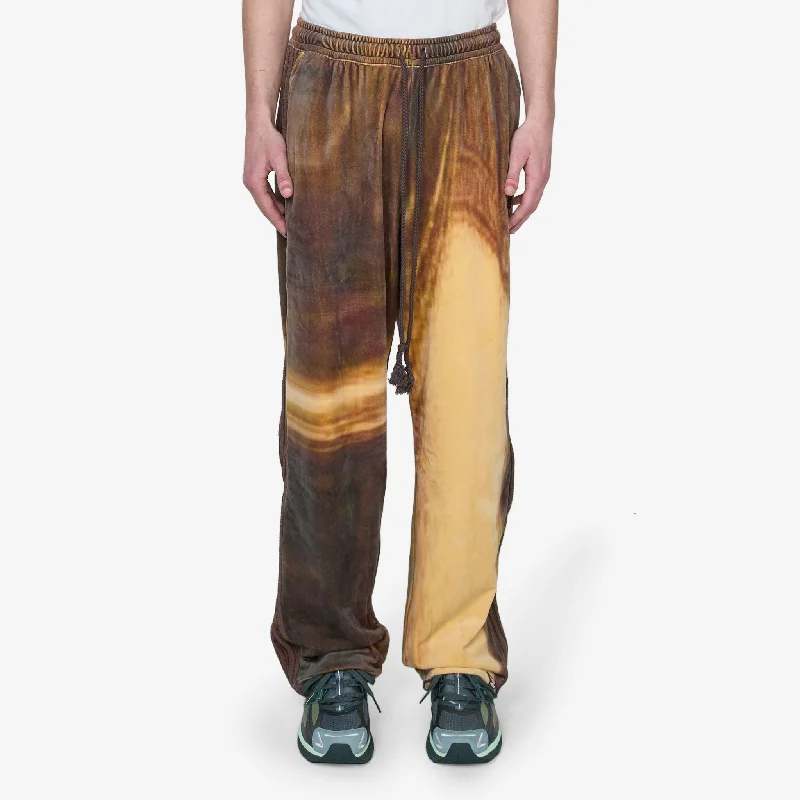 Luxury silk pants for glamorous evening wear -Song for the Mute x Velvet Joggers Brown