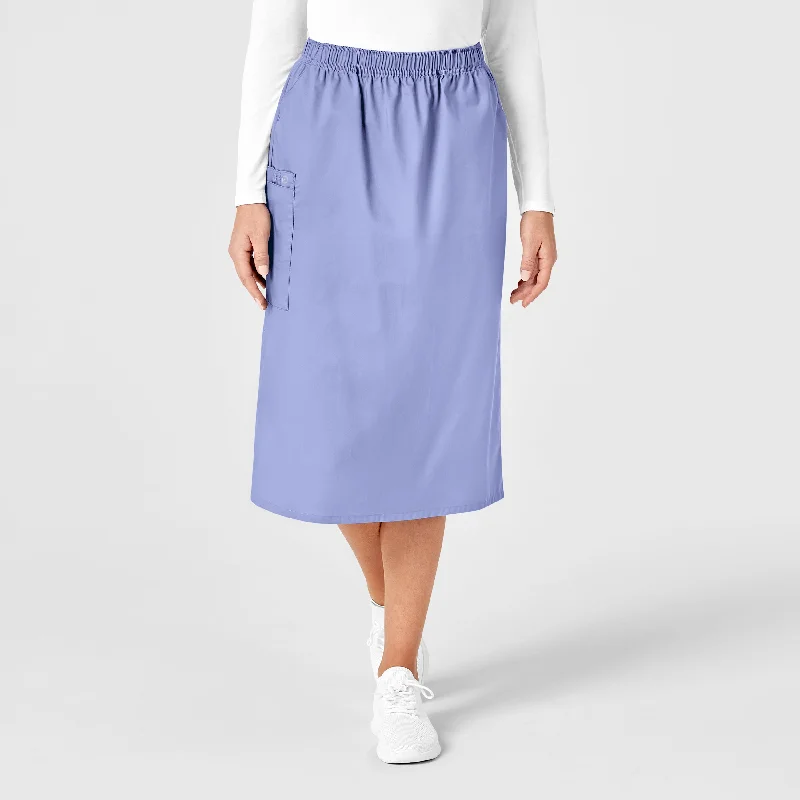 Lightweight cotton skirts for summer ease -WonderWORK Women's Pull On Cargo Scrub Skirt - Ceil Blue