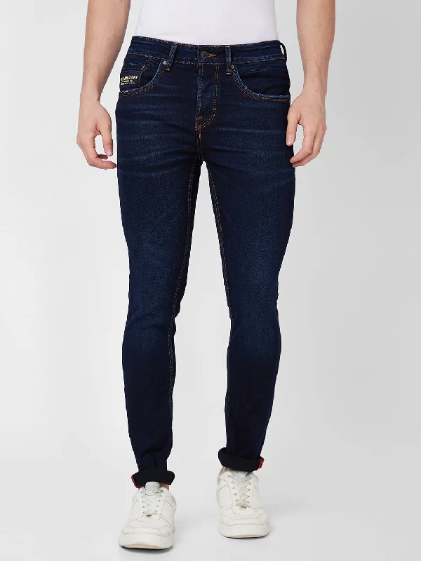 Anniversary Jeans for Special -Spykar Low Rise Slim Fit Blue Jeans For Men