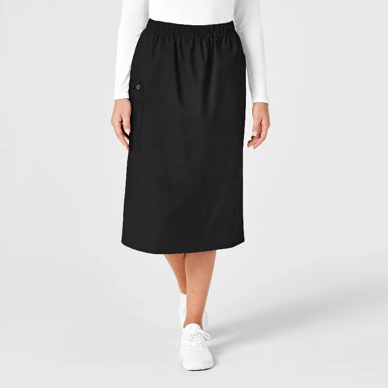 Durable skirts for active lifestyle needs -WonderWORK Women's Pull On Cargo Scrub Skirt - Black