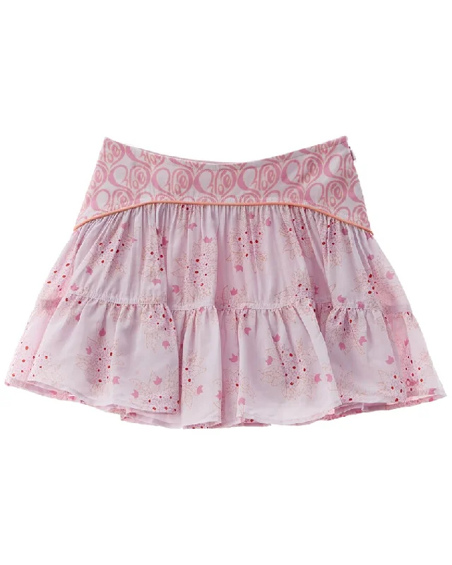 Cute pleated skirts for youthful school outfits -Chloe Silk-Blend Skirt