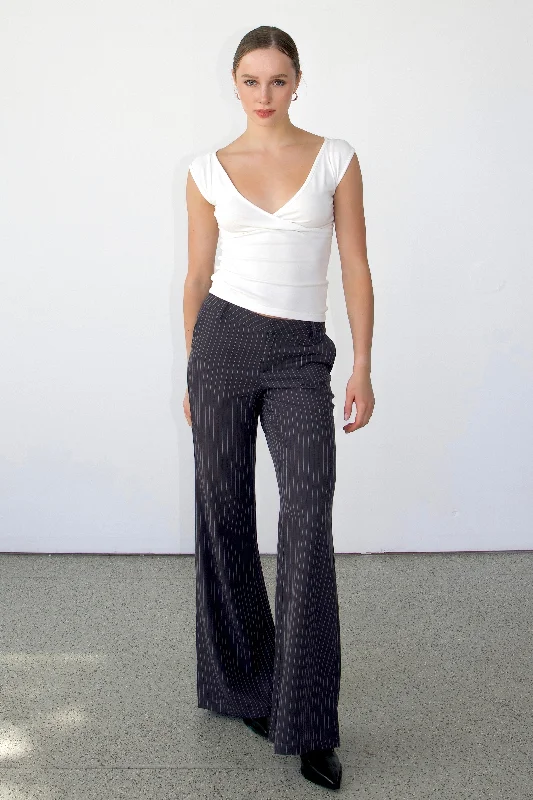 Relaxed cotton pants for breezy casual days -SCG MADE | Lucy Low-rise Striped Trousers