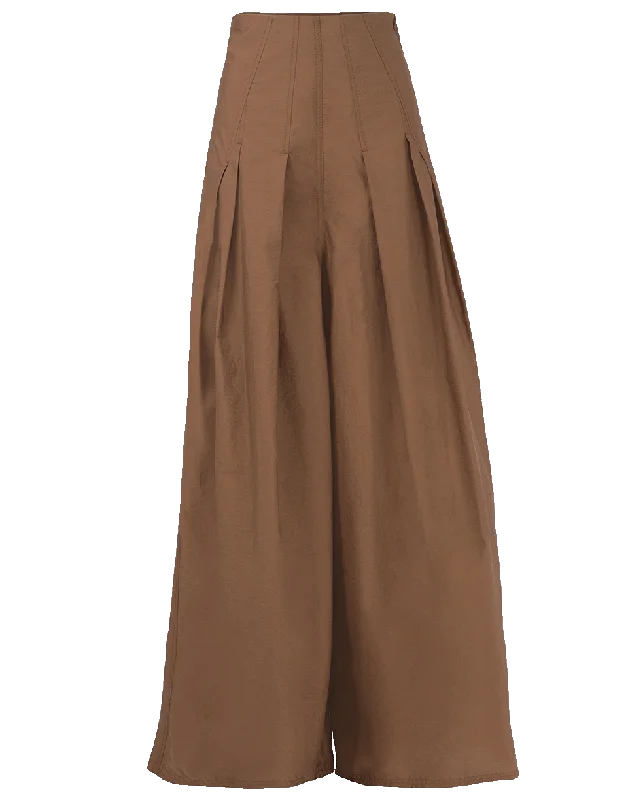 A-line midi skirts for balanced style -Crispy Cotton Pleated Skirt Pant