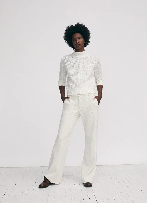 Stretchy skinny pants for figure-hugging appeal -Semi flare pant