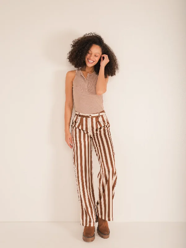 Bold plaid pants for eye-catching style choices -Cassie Striped Pants