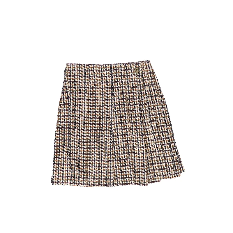 Printed Long Skirts with Patterns -PAPILLON MULTI VELVET HOUNDSTOOTH WRAP SKIRT [FINAL SALE]