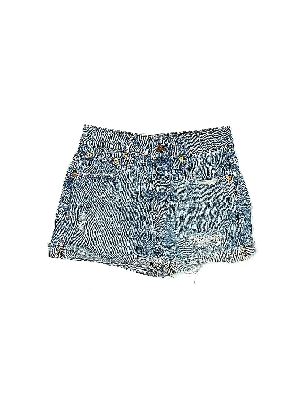 Gym Shorts for Workout Sessions -Mid-Rise Denim Shorts