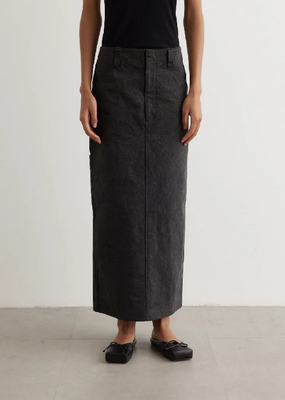 Durable skirts for long-lasting wardrobe staples -Washed Hard Twist Canvas Skirt