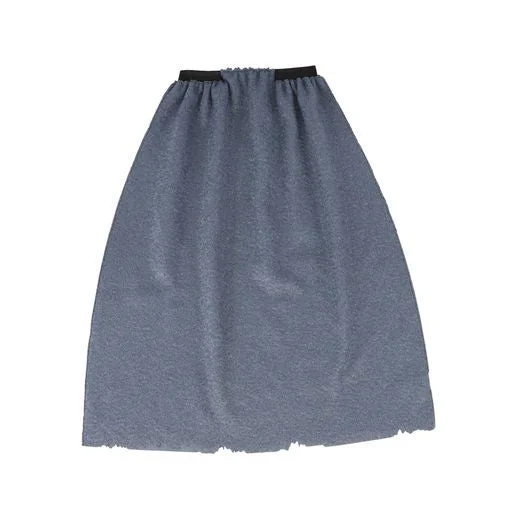 Long Skirts for Casual Outings -VENERA ARAPU DUSTY BLUE BOUCLE MIDI SKIRT [Final Sale]